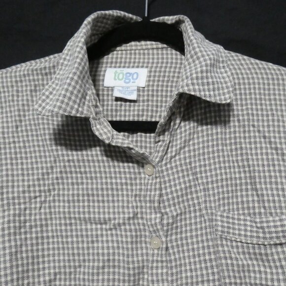 TOGO | small | Collared Button-Up Front Long Sleeve Shirt With Chest Pocket - Picture 4 of 15